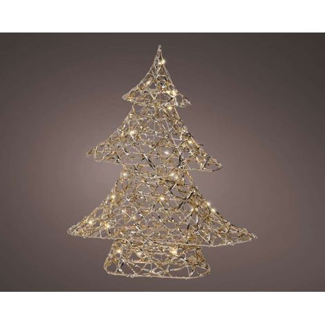 Lumineo Albero LED Oro - Decorazione Natalizia - 40 cm