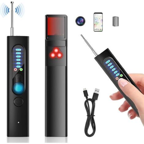 comeder Détecteur Micro Espion, Détecteur de Fréquence Camera Espion, Détecteur de Signaux RF pour Localisateur GPS Tracker Appareils d'Écoute Caméras sans Fil pour Hôtel Maison Bureau Voyages