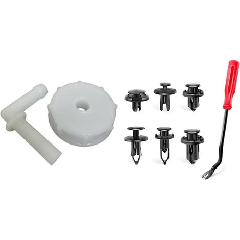 Compatible avec 1 bouchon de réservoir de récupération de liquide de refroidissement moteur avec connecteur et un kit de 120 boulons d'expansion de fixation à rivets en plastique automobile (1/5)
