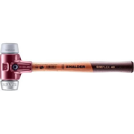 HALDER SIMPLEX Schonhammer Ø 40 mm TPE-mid grau / Weichmetall mit Tempergussgehäuse (1/5)