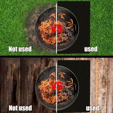 Tapis De Foyer - Protection Thermique Rectangle Pour Terrasse Gazon Extérieur - Compatible BBQ Braséro Camping - 40 x 60 cm (1/5)