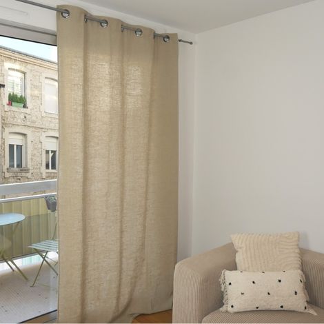 BASTIA - Rideau Voilage Lin Coton  - 140x250 cm