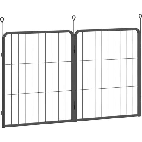 PawHut 2 Piece Expansion Pack Dog Pen for Small Dogs, 60cm Tall, Black (1/5)
