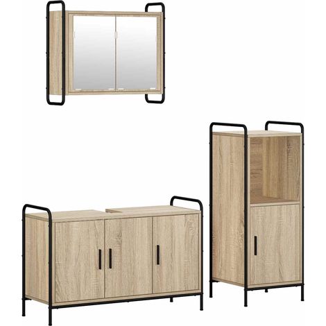 vidaXL Bathroom Cabinet Set 3 pcs Sonoma Oak 40 x 36 x 99.5 cm (1/5)