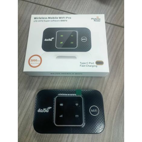 4G Wireless WiFi Portable Router with Typ-C Interface, Color Screen, 3000MHz, and Plug-in SIM Card -- E5573 (Colorful Lights)