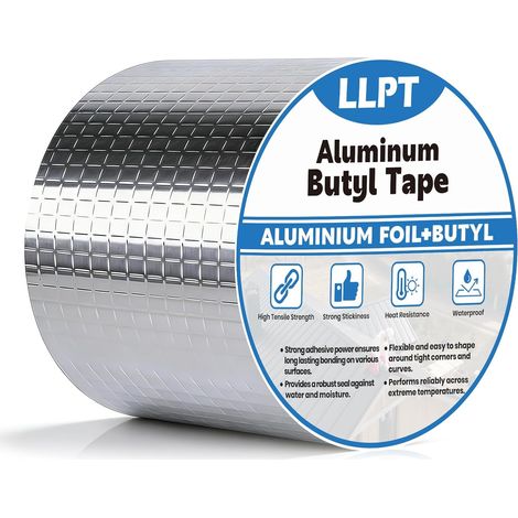 Aluminium Ruban Butyle 10cm x 5m Ruban D'étanchéité Imperméable (1/5)