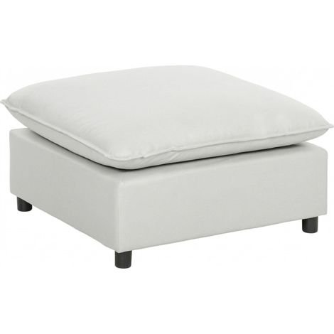 Repose pied salon carré, ottoman avec pieds en plastique, pouf salon pour chambre à coucher, entrée, 75x75x40 cm, gris (1/5)