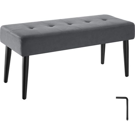 Banc en velours ou en bouclé capacité de charge : 220 kg, 95 x 38 x 45 cm (1/5)