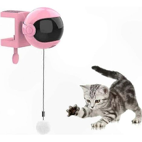 Interaktives Katzenspielzeug mit 360°-Drehung, elektrischer Hebefunktion, automatischem Katzenball, rosa Farbe (1/5)