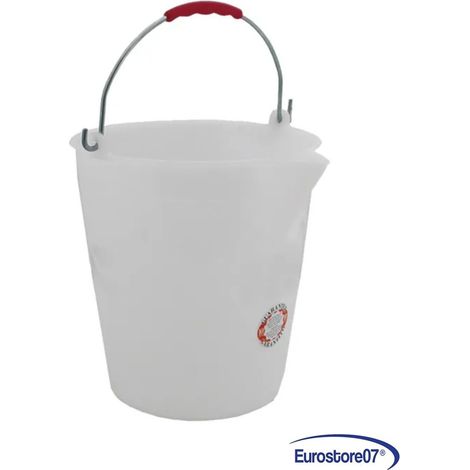 Secchio in plastica con becco manico in metallo lt. 9 tacche interne ogni litro. (1/4)