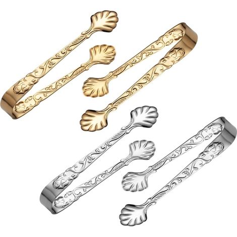 Pinces à glaçons, lot de 4, petites pinces de cuisine, pinces à sucre en acier inoxydable, mini pinces à sucre, pinces à glaçons, pinces à bonbons, mini pinces, pinces à sucre, mini pinces à glaçons e (1/5)