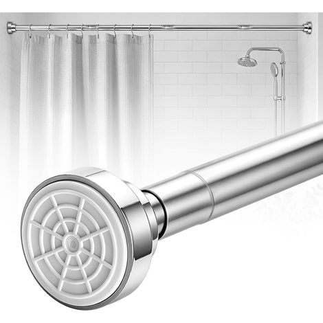 Barre rideau extensible 44-194 cm, tringle rideau douche sans percage Ø32mm (1/5)