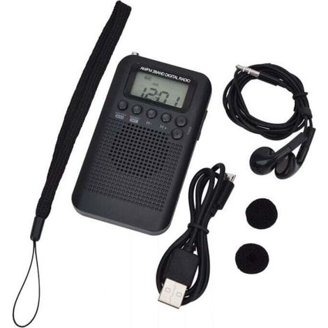 Radio Portable Mini Radio de Poche avec Haut-Parleur FM/AM Numérique Stéréo DSP Récepteur avec Réveil et Minuterie pour Maison et l'extérieur Marche Radio Personnel avec Ecouteurs (1/4)