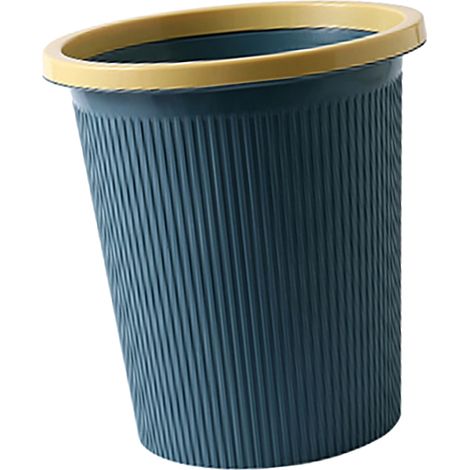 Poubelle en plastique moderne et élégante, grand conteneur à déchets bleu foncé pour salle de bain, cuisine et salon (1/5)