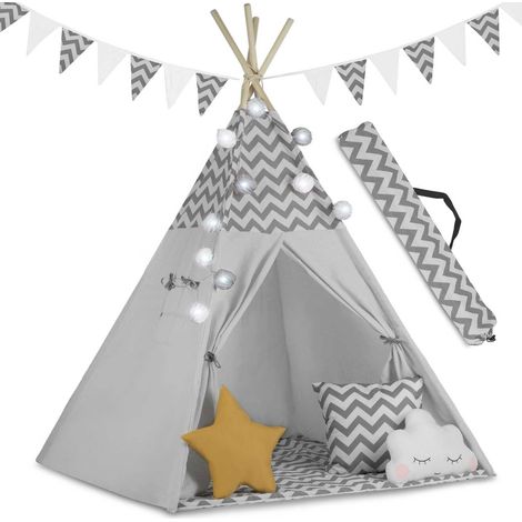 Tenda tipi per bambini con illuminazione nukido - grigia