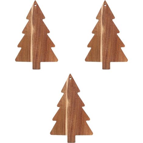 Planche À Découper Pour Arbre De Noël Planche À Charcuterie Pour Arbre De Noël 3 Pièces Planche À Découper Japonaise En Bois Décoration De Noël Moderne Pour Dessert Bonbons Sushi (1/5)