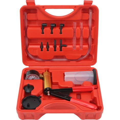 Kit de test de pompe à vide portable avec adaptateur pour manomètre à vide et outil de purge des freins/embrayages, adapté aux vélos, voitures et camions. (1/5)