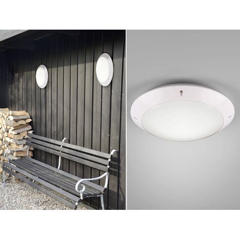 LED Außendeckenleuchte Wandlampe rund in Weiß matt - 26 cm (1/5)