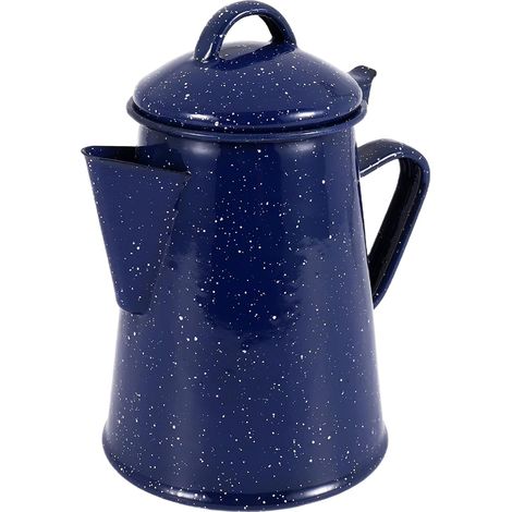Cafetière manuelle émaillée 1,2 L, style vintage, décor ciel bleu, accessoires pour le café (1/5)