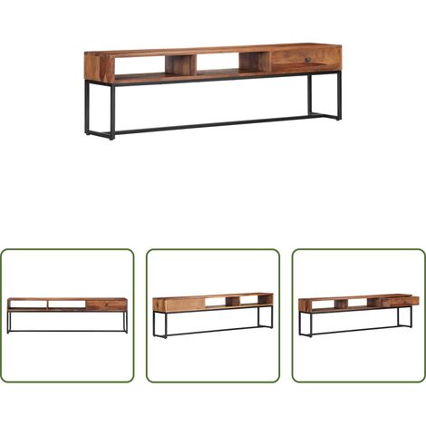 vidaXL Meuble tv en bois massif - Meuble TV 160x30x45 cm Bois de Sesham massif (1/5)