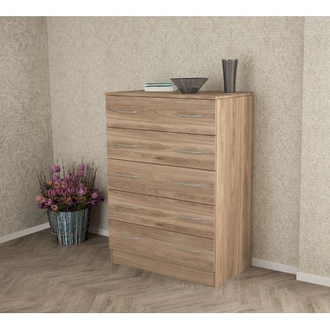 KIT CASSETTIERA 5 CASSETTI 80X45X111 CM ROVERE- 1,0 pz