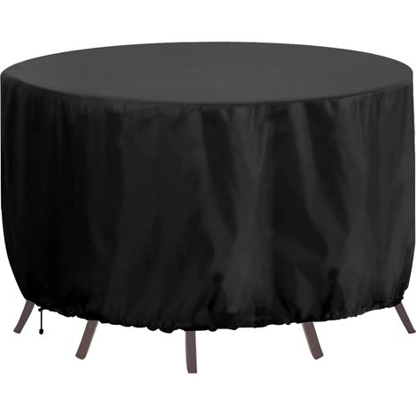 Housse De Table Ronde - Tissu Oxford 420D Impermeable Anti-UV - Pour Jardin Extérieur - 250 x 90 cm - 1 Piece
