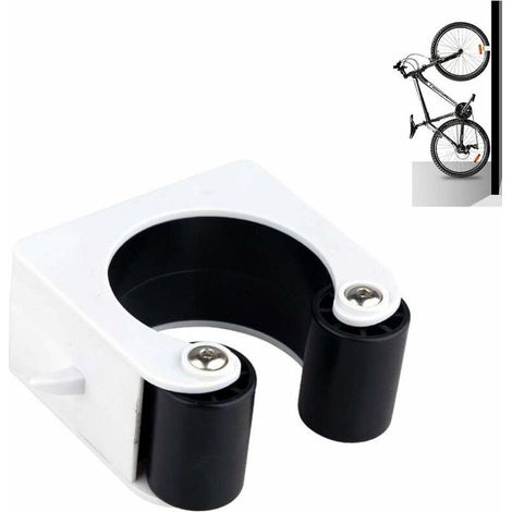Support mural pour vélo, porte-vélos, support mural peu encombrant, système de rangement pour porte-vélos, intérieur et extérieur, pour vélos de course et VTT (VTT, Blanc 1pcs) (1/5)