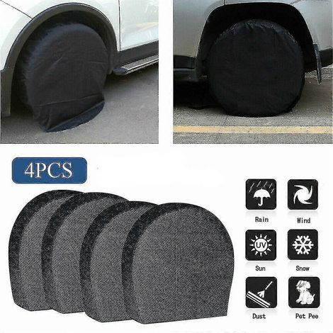 Lot de 4 housses de roue de secours pour camping-car, imperméables et antirouille, pour protéger vos pneus. (1/4)