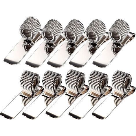 Lot de 5 porte-crayons horizontaux et verticaux, en acier inoxydable, avec anneau ressort sur la poche, support ou clips pour stylo de poche, crayon de poche, porte-bloc(10 pcs) (1/5)