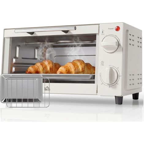 Minibackofen 9 L, 100-230 °C, Timer 60 Min, mit Rost & Backblech, Cremeweiß (1/5)