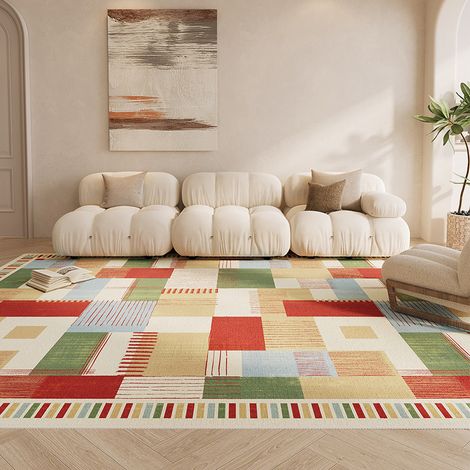 Tapis doux lavable 200230cm, envers en caoutchouc antidérapant, résistant aux taches, convient pour le salon et la chambre. (1/5)