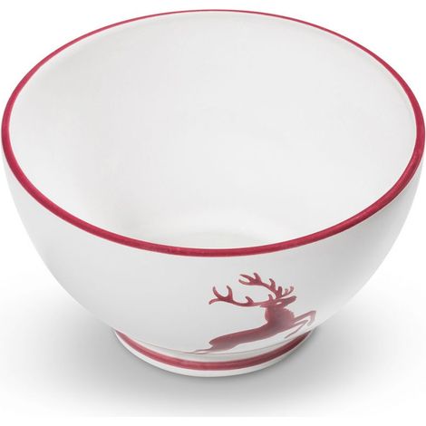 Gmundner Keramik Bordeauxr. Hirsch, Müslischale groß (Ø 14cm)