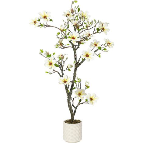 Plante fleurie artificielle magnolia 150 cm – décoration maison et jardin – arbre décoratif réaliste (1/5)