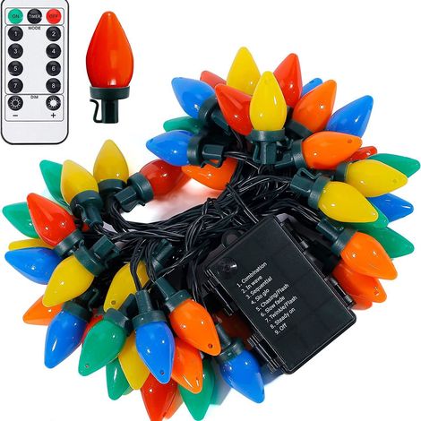 Guirlande Lumineuse Extérieure LED 5 m, 20LED avec Télécommande et 8 Modes pour Jardin et Maison (1/5)