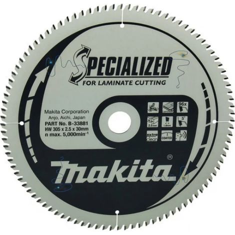 Makita B-33881 Specialized Lama per taglio di MDF e laminati 305x30 mm