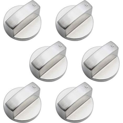 pair Lot de 6 boutons de commande universels en métal, pour cuisinière à gaz, 6 mm, compatibles avec cuisinière à gaz, four et plaque de cuisson. (1/4)