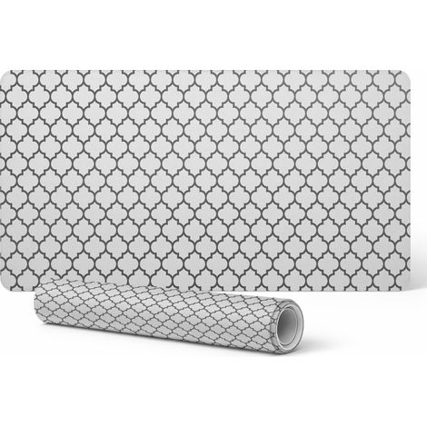 Alfombrilla protectora antideslizante para escritorio con estampado geom茅trico de 90x45 cm.