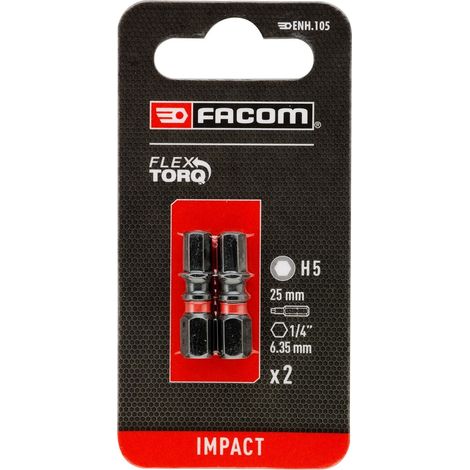 FACOM Schraubendrehereinsatz IMPACT-Bit HEX5 25 mm, 2 Stk. (1/3)