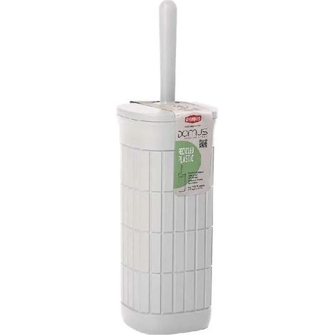 Portascopino WC in Plastica Domus Bianco Polvere 11,5 x 11,5 x 40 cm