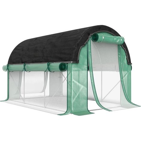 Invernadero de película, dimensiones 3 x 2 x 2 m, cubierta resistente a los rayos UV de 140 g/m², 6 ventanas, estructura de acero galvanizado, paredes laterales enrollables. (1/5)
