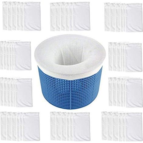 Skimmersocken für Schwimmbecken (50er-Packung) – Wiederverwendbar und hochwirksam schützen Pumpen, Filter, Filterkörbe und Skimmer effektiv. (1/5)