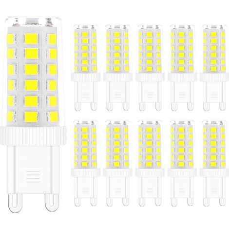 Ampoules LED G9, 5W Equivalent 40W 220V Halogène Lampe Blanc 6000K Sans Scintillement Économie d'énergie Non Dimmable (Lot de 10) (1/5)