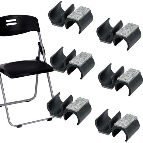 12 Patins en Feutre pour Chaises - Coussinets de Protection de Sol en Plastique, Forme U, Antidérapants et Silencieux