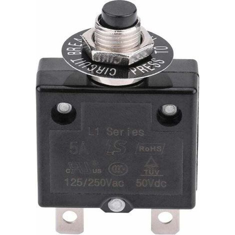 Interruttore automatico da 20 A, interruttore termico opzionale, 125-250 V CA, 50 V CC, interruttore automatico a impulsi, protezione da sovraccarico (1/4)