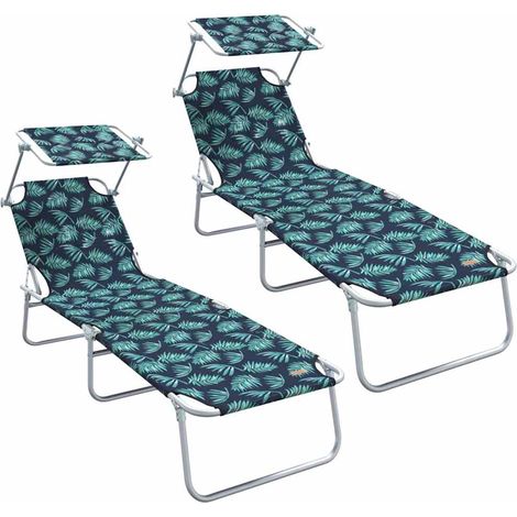 Maison Exclusive - Lettino da sole 2 pcs Verde 58 x 188 x 77cm Poliestere
