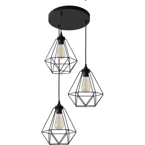 Helam KARO Plafonnier Suspendu Cluster Noir 32cm