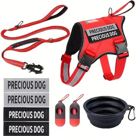 Filiyano-Harnais de poitrine pour animaux de compagnie (Labrador, Golden Retriever) respirant et absorbant les chocs, avec bandes réfléchissantes pour (1/5)