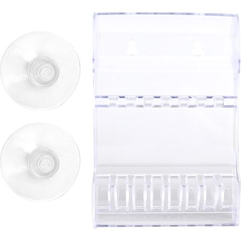 Boîte De Rangement Pour Ciseaux - Support Transparent En PP - Organisateur Coiffure Avec Ventouse - Capacité 8 Pièces (1/5)