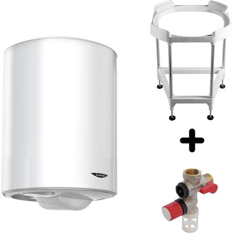 Pack Chauffe-eau Vertical Mural Blindé 100 l Ariston INITIO + Trepied 4090027 + Groupe Sécurité Inox