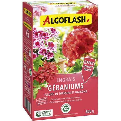 Fertilizzante algoflash geraniums organico 800g fiori balcone